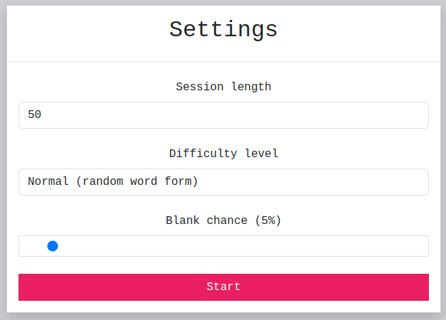 Regular practice settings